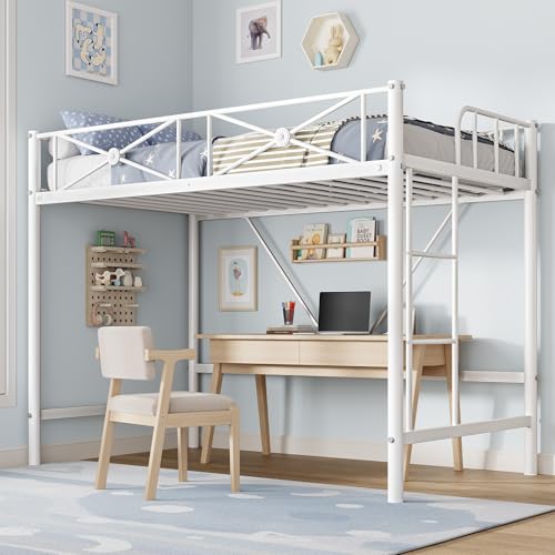 GarveeHome Twin Loft Bed Frame, Heavy Duty Metal with 400