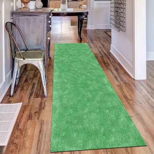 Tapis de cuisine devant évier antidérapant et lavable en polyester vert 70x140 cm - 4
