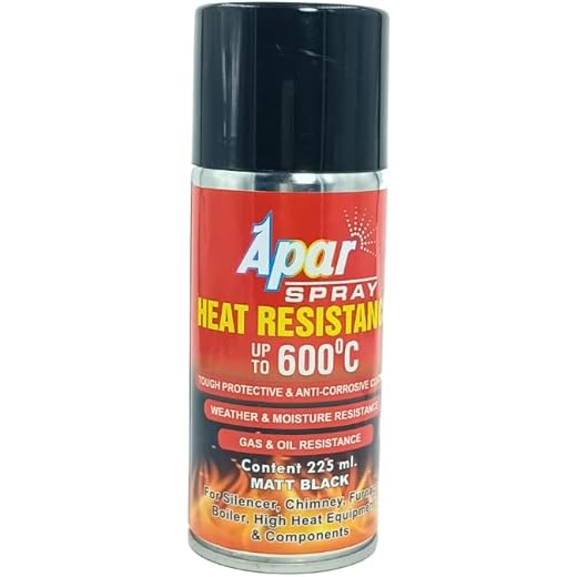 APAR Heat Resistant Spray Paint Matt Black 225ml 225 ml