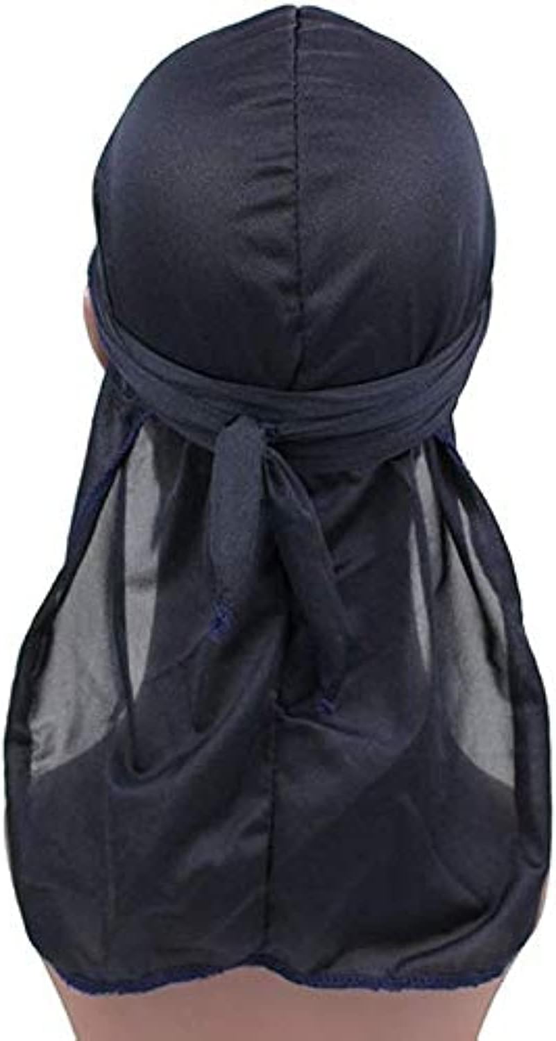 Extra Long Tail and Wide Straps Headwrap Du-Rag for 360 Waves