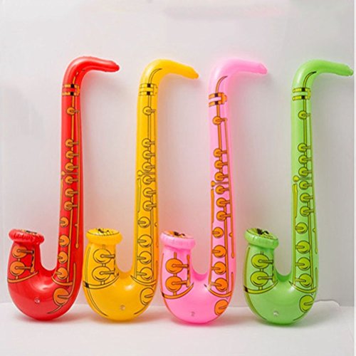 TOYMYTOY 6 Pcs Inflatable Musical Instruments Saxophone Toy, Adults Party Supplies Kids Toy Gift 28 Inches Random Color