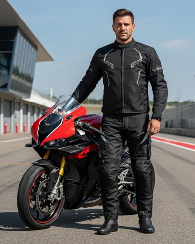 Image of Motorcycle Jacket for Men & Women All Season Hi Viz Armored Safe Riding Enduro Dual Sport Motorbike Adventure Touring Jacket