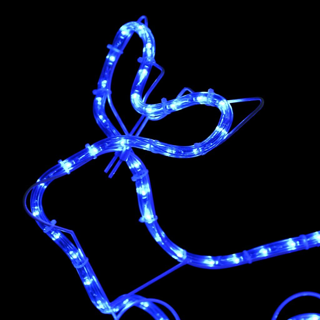 ACAGALA 576 LED Rentier mit Schlitten, 16 Meter Lichtschlauch, 2 STK Weihnachtsfigur Weihnachtsdekoration für außen und innen, Weihnachtsbeleuchtung Blau für Haus, Hof, Garten, Veranda