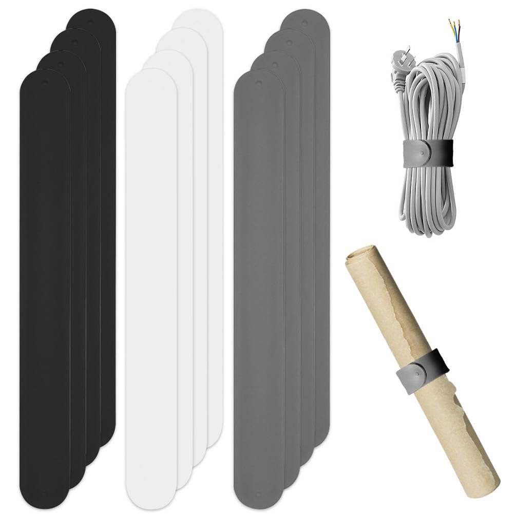 12 Stück Flip Wraps Silikon - Geschenkpapier Halter Für Rollen 2,5x21,6cm