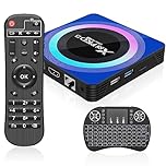 Android 13.0 TV Box, Android Box with 4GB RAM 64GB ROM RK3528 Quad-Core 64bit Cortex-A53 chip, Support 8K UHD Videos,2.4G/5G Dual WiFi Bluetooth 5.0 with Mini Backlit Keyboard
