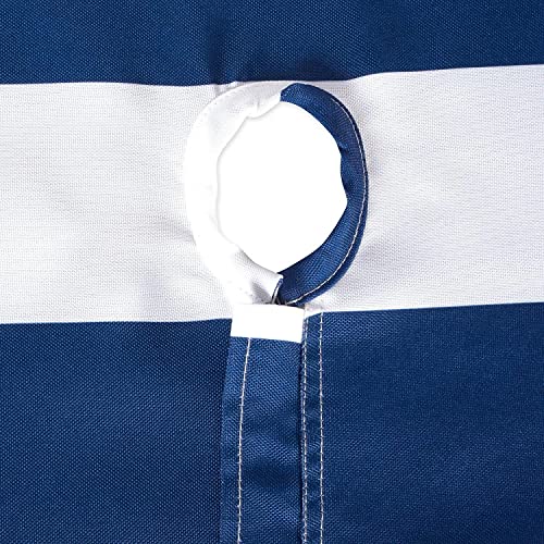 DII Cabana Stripe Outdoor Zippered Tabletop Collection, Stain/Wrinkle Resistant & Waterproof, 60" Round, Nautical Blue by DII - Used condition - Image 2