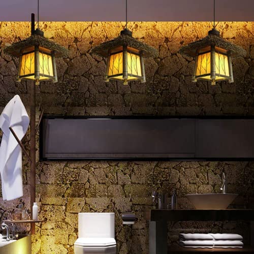 Lanterne carrée pour éclairage chaleureux sans éblouissement lustre tressé main - 5
