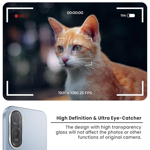 Image of FIRST MART Silver Camera Ring Guard Protector for Redmi A7 Pro | Tempered Glass with Metal Alloy Rings, HD Clear, Scratch Resistant, Case-Friendly | Pack of 1