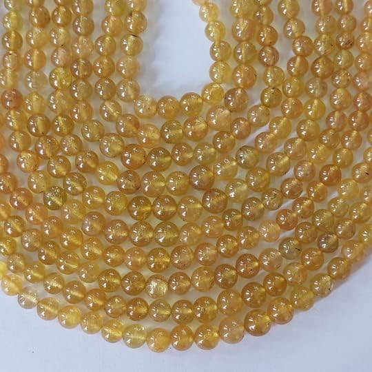 Miniatura 6 de Krishiv Exports - Cuentas redondas lisas de zafiro amarillo de 5 a 0.236 in, cuentas redondas de zafiro amarillo, cuentas redondas lisas de zafiro,