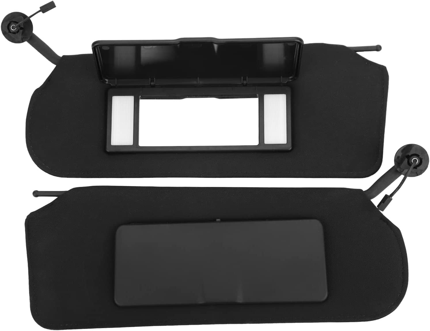 Pair Sun Visor Replacement with LED Light Compatible with 1997 1998 1999 2000 2001 2002 2003 2004 Chevrolet Corvette C5 Replace 10442033 10442034 Driver Left Side + Passenger Right Side (Black)
