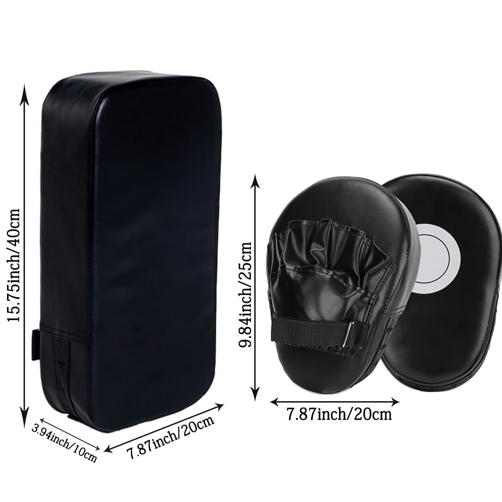 2 in 1 Handpratzen Set, Schlagpolster, Pratzen Boxen für Kickboxen, PU Boxpratzen Kampfsport Zubehör für Kickboxen Thaiboxen Karate Muay Thai, Box Training