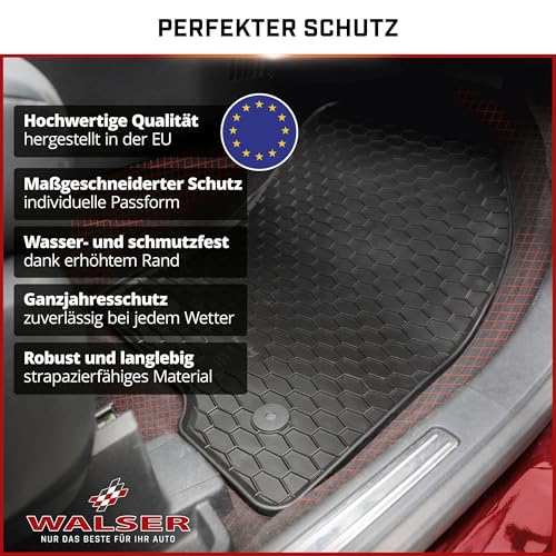 Tapis de sol Ford Transit WALSER DirtGuard sur mesure moquette auto robuste noire