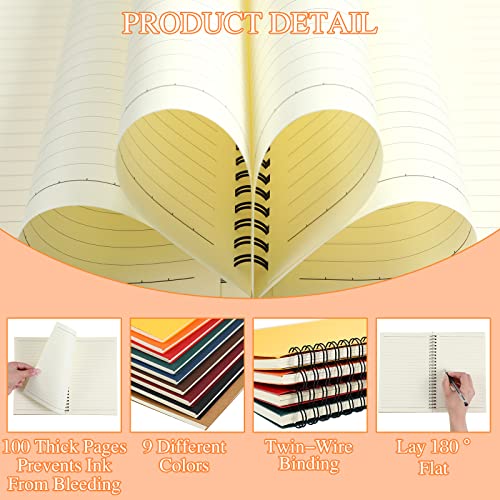 Image of Yahenda 36 Pcs Spiral Notebooks,1 Subject,Wide Ruled, Multi Color