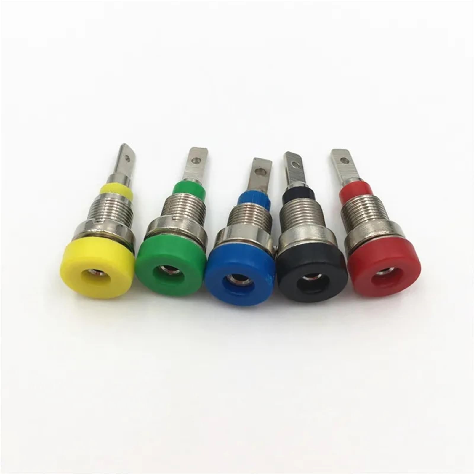 10 sztuk 2 mm mosiężne gniazdo bananowe żeńskie panel Mount Jack Binding Post Terminal złącze lutownicze 5 kolorów (czarne)