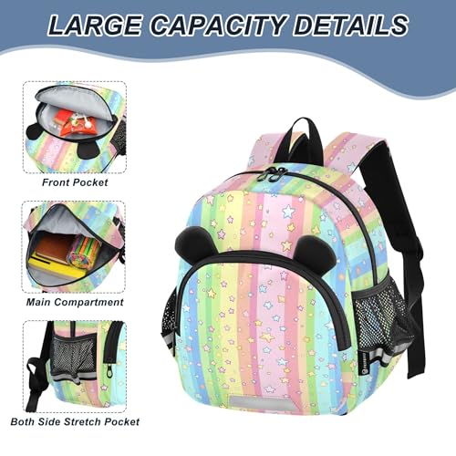 Rainbow Star Toddler Backpack for Girls Boys,Preschool Kindergarten Backpack,Cute Kids Backpacks for Girls B04036593