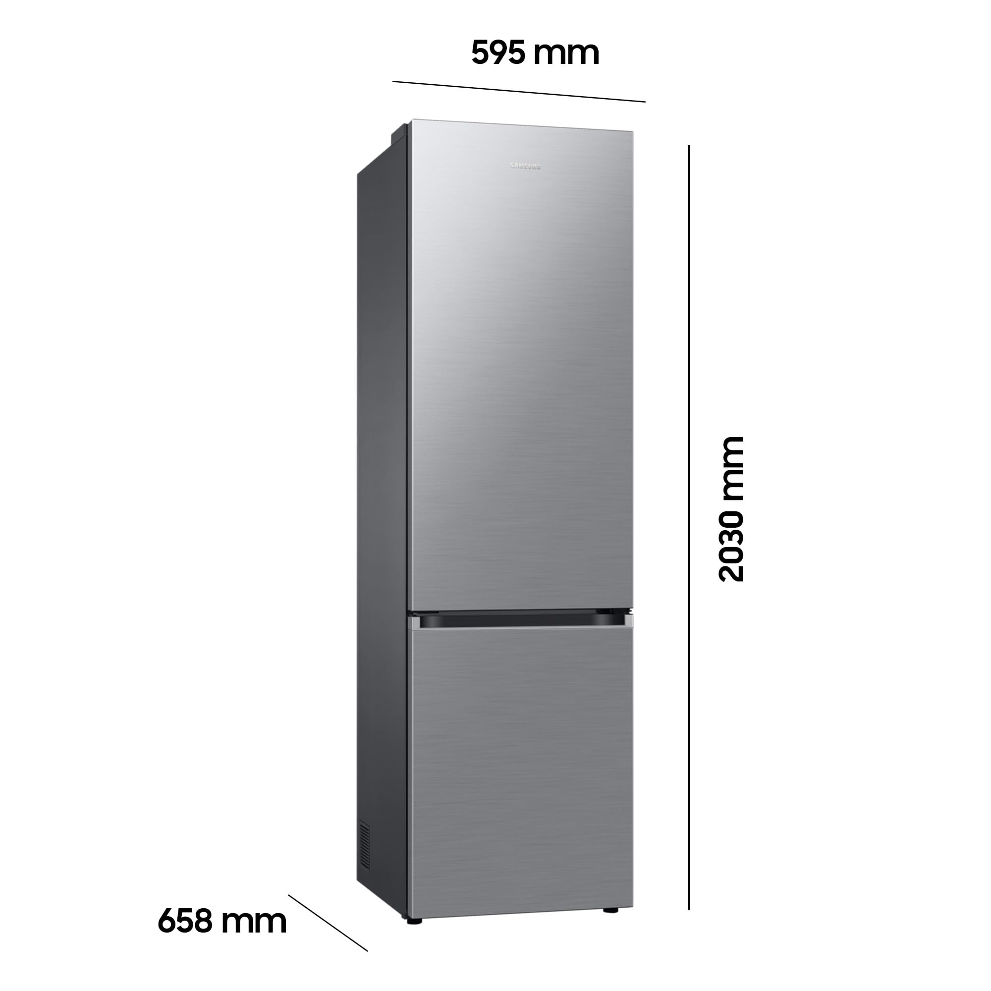 Samsung RB38C7AGWS9/EF Kühl-Gefrierkombination, 203 cm, 387 l, AI-Kühlschrank mit Gefrierfach, SmartThings AI Energy Mode, Cool Select+, Twin Cooling Plus, Metal Cooling, Edelstahl Look