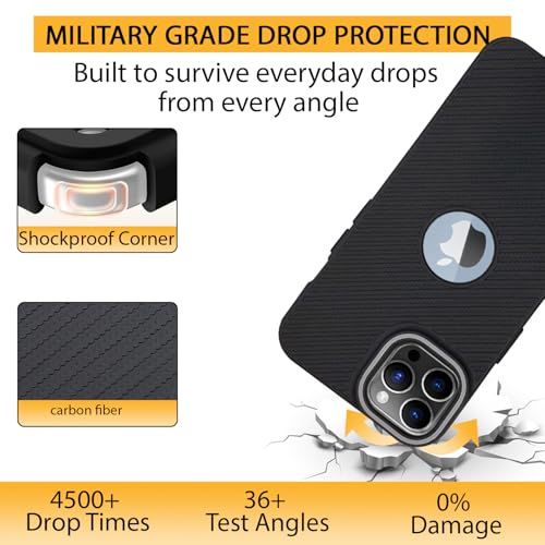 Image of LIRAMARK Rugged Carbon Fibre TPU Armor Silicone Back Cover Case for iPhone 16 Pro
