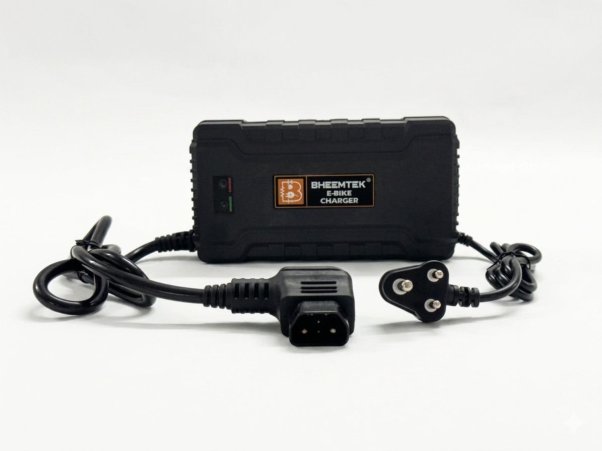 BHEEMTEK 72V 10A Electric Bike Charger for Revolt RV400 Black Fast Charging with LED Indicators Safe Durable Compact Design-image-39