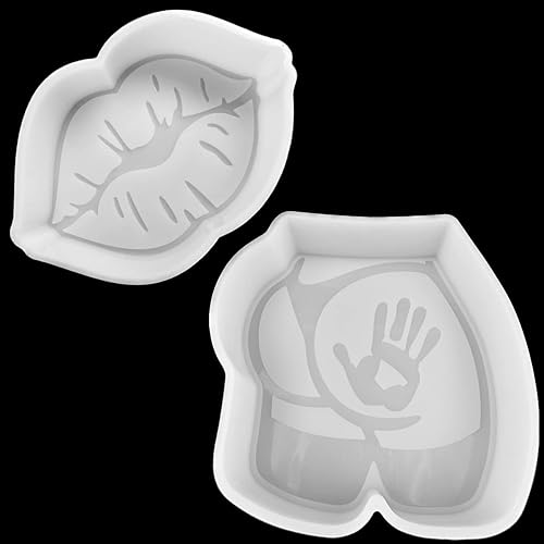 VONZK Juego de 2 moldes de silicona Freshie para automóvil para cuentas aromáticas, hecho a mano, molde de freshies (labio sexy + trasero con