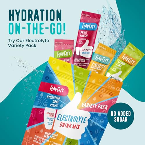 Image of FlavCity All in One Protein Shake Powder Packets - On the Go Meal Alternative + 25g Protein & 10g Collagen, Made with Organic Reishi & Cordyceps Mushrooms - No Added Sugars, Variety 10 Pack