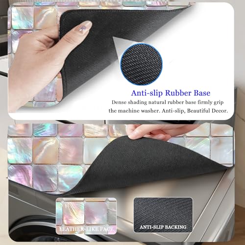 Image of Washer and Dryer Covers for the Top, Non-slip Dryer Top Protector Mat, Dust-proof Washing Machine Cover, 23.6 inch x 19.7 inch (Checkered, 23.6 inch x 19.7 inch)