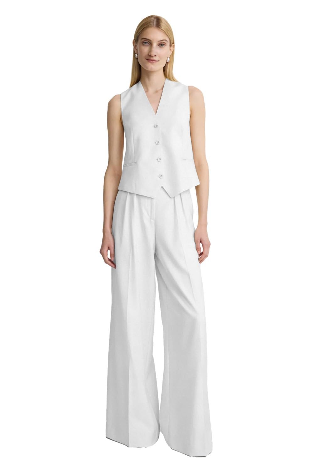 Conjunto de chaleco casual sin mangas para mujer, pantalones largos, trajes de verano elegantes para trajes de boda para mujer