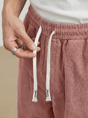 Image of JMIERR Mens Corduroy Pants Wide Leg Baggy Sweatpants | Loose Fit Joggers, Elastic Waist Drawstring, Casual Sweatpants, Vintage Pants, Fall Winter Fashion, Streetwear