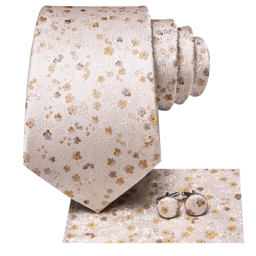 Image of Hi-Tie Mens 70inches Tie Set Extra Long Necktie for Men Cufflinks Handkerchief Big Tall Men Business Wedding
