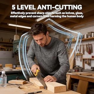 Natudeco Camicia Resistente al Taglio Abbigliamento antitaglio di Livello 5 A Maniche Lunghe al Taglio Camicie per La Produzione Industriale(XXL)