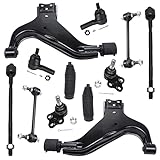 Detroit Axle - 12pc Front Lower Control Arms w/Ball joint & Tierods & Sway Bars & Rack Boots for 1996-2004 Nissan Pathfinder - [1997-2003 Infiniti QX4]