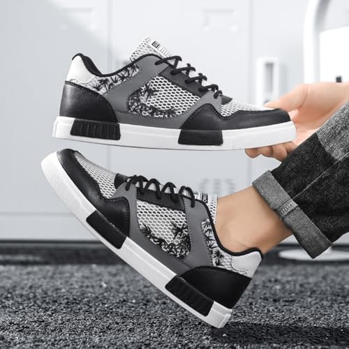 Image of Men's Fashion High Top Chinese Style Skate Sneakers Stylish Comfortable Skateboarding Road Running Walking Shoes