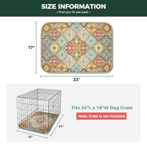 Image of FXW Washable Pee Pads for Dogs, Puppy Pads with Super Absorbent, Specifically Designed for 24inch Cages, 17 inch x 23 inch Rectangle, Beige Gourd, 2 Packs