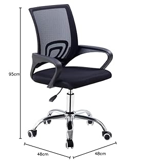 FENIXSHOP24 - Sedia da ufficio scrivania con Rotelle Girevoli e braccioli ergonomica e con altezza regolabile imbottita e rete traspirante FC-05