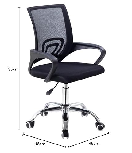 FENIXSHOP24 - Sedia da ufficio scrivania con Rotelle Girevoli e braccioli ergonomica e con altezza regolabile imbottita e rete traspirante FC-05 - 3