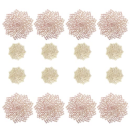8er Set tischsets abwaschbar + 8 untersetzer,tischsets abwaschbar rund,platzsets abwaschbar,platzdeckchen abwaschbar,Sets Tisch platzset abwischbar,abwaschbare tischsets,tischset rutschfest rosa Gold Cover