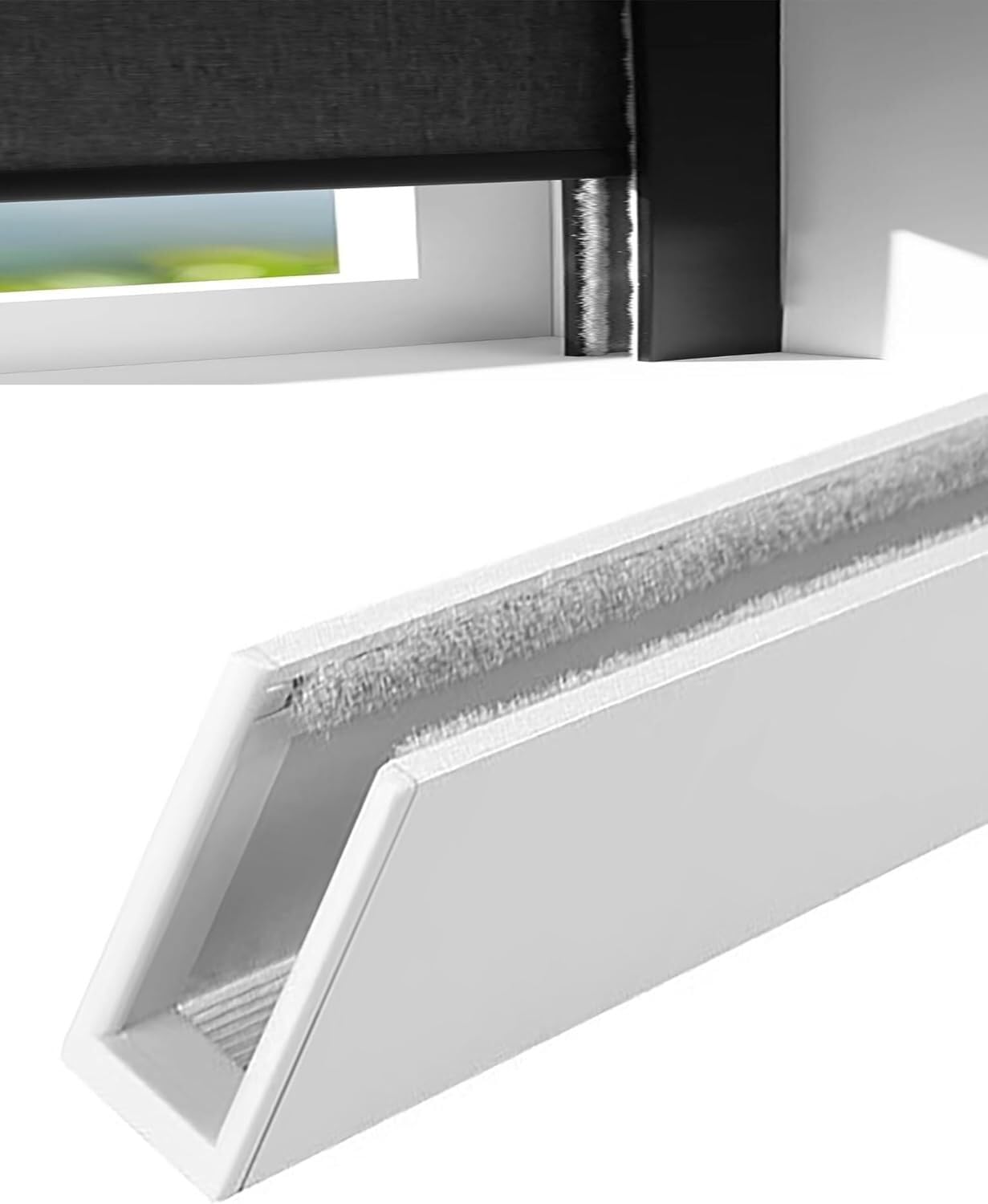 JvFbjLF U-shaped Light-blocking Track/side Channel, Suitable For Offices And Bathrooms(Milk,40cm/15.7'')