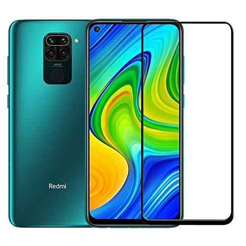 Image of SENBUN Tempered Glass Screen Protector Compatible for Redmi Note 9 with Edge to Edge Coverage and Easy Installation Kit, Pack of 1, Black
