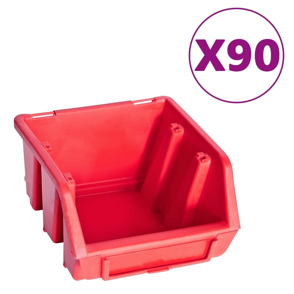 Genérico Kit de Cajas de almacenaje 96 pzas Paneles de Pared Rojo Negro
