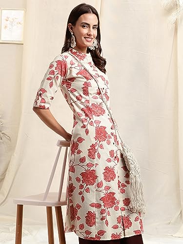Image of MIRCHI FASHION Women Rayon Sequin Embroidery and Polka Dots Print Straight Kurta