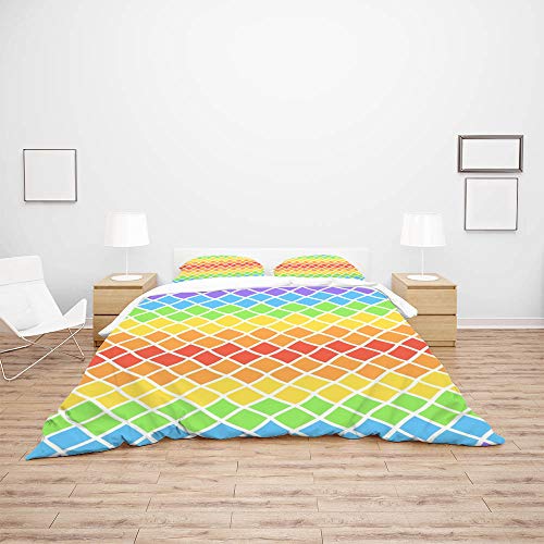 Parure de couette géométrique polyester doux durable CHEHONG linge de lit avec taies d'oreiller