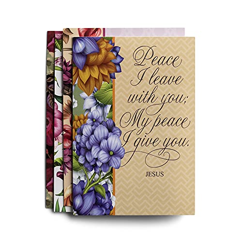Dayspring - Sympathy King James Version - Peace I Leave With You - 4 Design Assortment With Scripture - 12 Boxed Floral Cards & Envelopes (15320) #TOP19