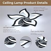 OTREN LED Deckenleuchte Wohnzimmer Dimmbar 60 cm 48W mit Fernbedienung – Ansicht 3