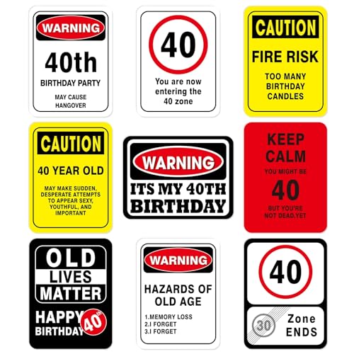 WERNNSAI 40th Birthday Party Decorations for Adults- 18PCS Wall Signs