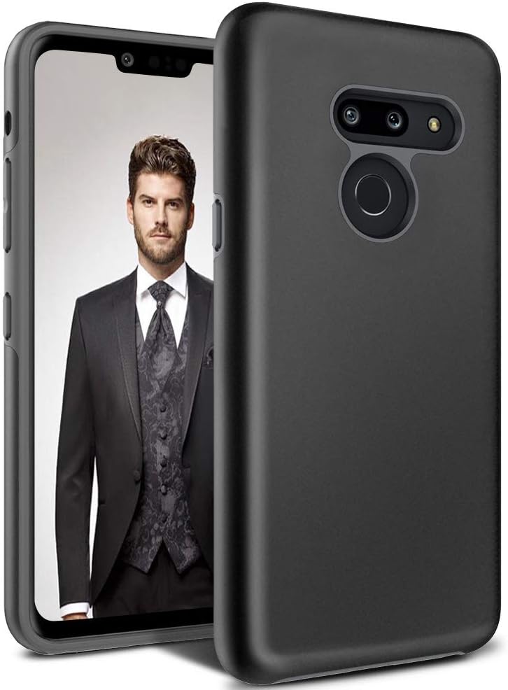 Androgate Designed for LG G8 ThinQ Case, Hybrid Matte Protective Back Cover Bumper Case Compatible with LG G8, Black