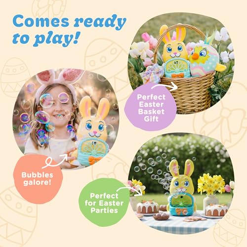 Move2Play, Bunny Bubble Blower | Easter Toy & Gift for Toddlers & Kids | Bubble Machine Toy for Girls & Boys Ages 1-4+ | Indoor/Outdoor Fun | Birthday & Easter Basket Stuffer