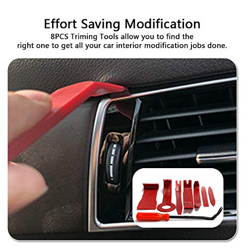 Auto Trim Removal Tool Set for Car Dash Audio Dash Door Panel Window Molding Fastener Remover Installer Pry Tool Kit ，Set of 8Pcs