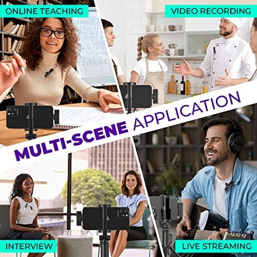 Wireless Lavalier Microphone for iPhone iPad, Plug-Play Wireless Lapel Mic with Noise Reduction Auto-Sync for Phone Video Recording, for TikTok YouTube Facebook Live Stream, No Need App/Bluetooth