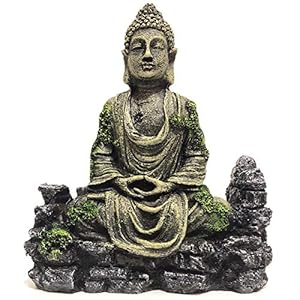 SLOCME Aquarium Buddha Statue Decorations – Aquarium Decor Ornament Fish Tank Buddha Statue Decoration