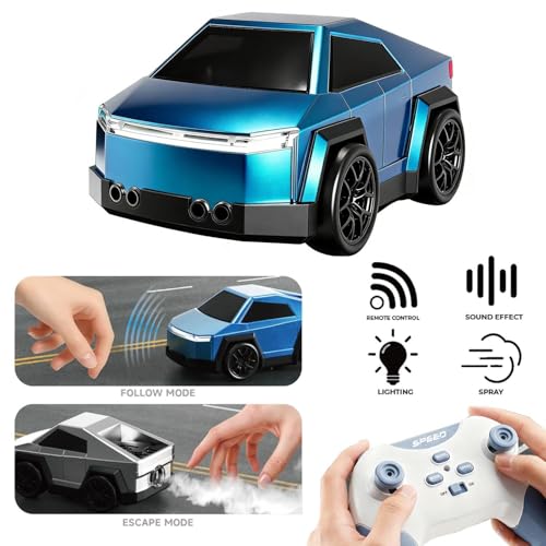 Image of Drift Car RC Remote Control Car for Kids with Gesture Sensor, Spray Mist, LED Lights & Music | 2.4GHz Hand-Control Stunt Racing Car | Rechargeable Toy Gift for Boys & Girls