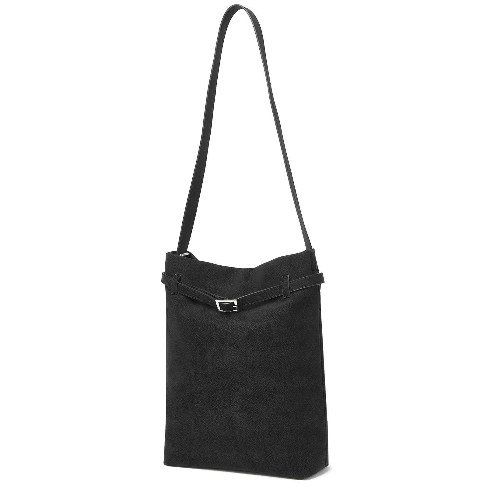 Miss Lulu Handbag Women's Large Shopper Bag Tote Bag Handbag Soft PU Leather Medium Shoulder Bag, 2-1 Black, Einheitsgröße